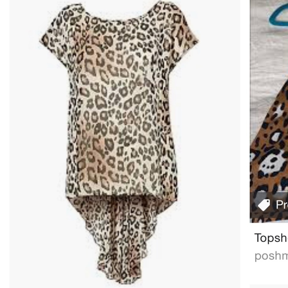 Top shop Leopard Print Top with Fishtail Hem